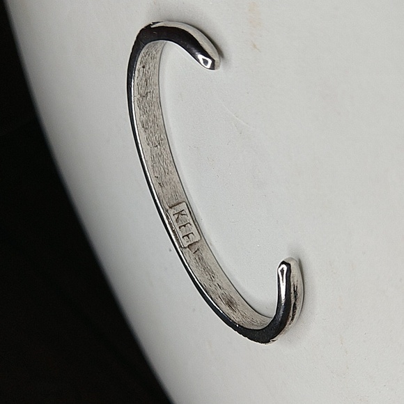 Vintage native American sterling silver 925 turquoise cuff bracelet kee designer - Picture 3 of 11